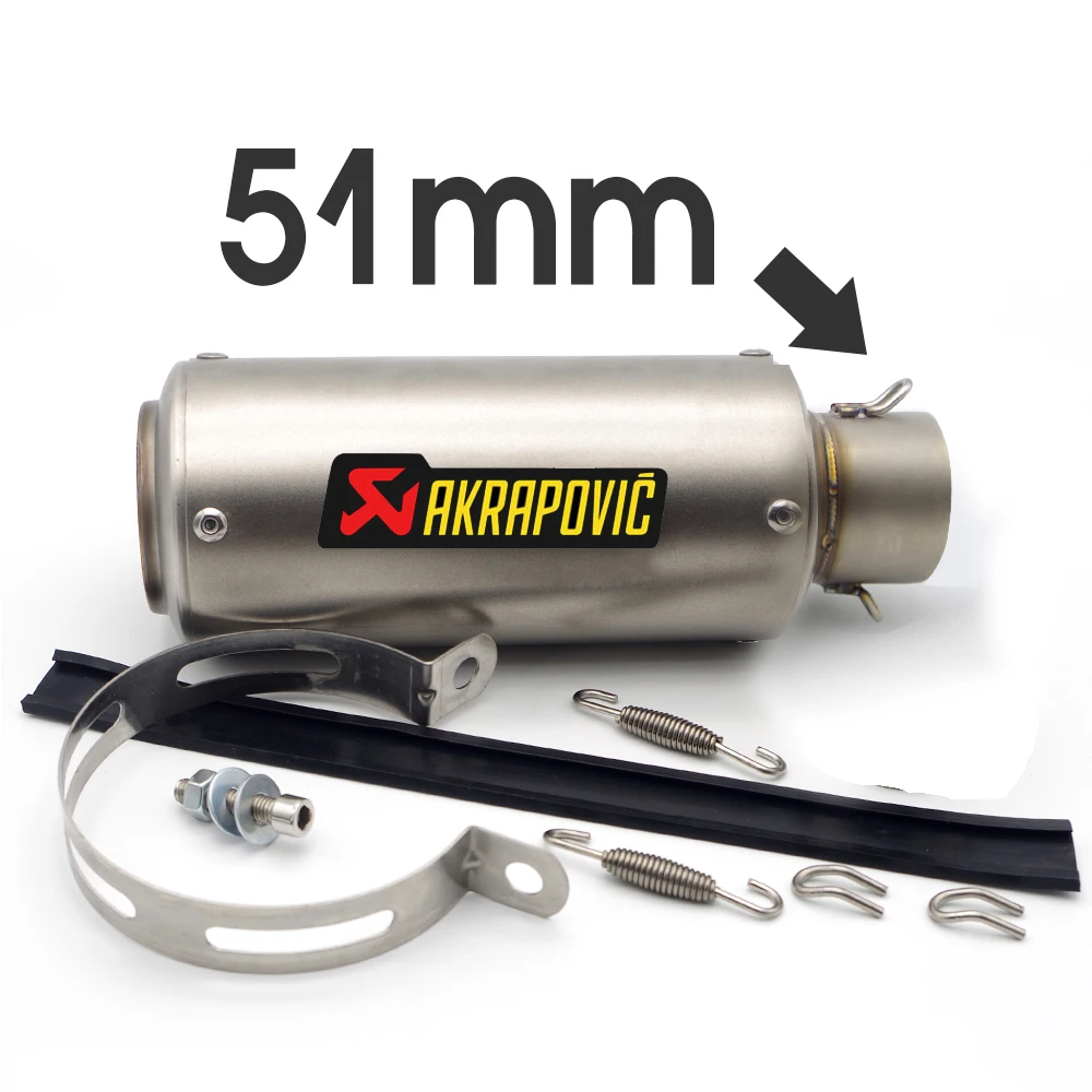 Akrapovic 51 мм/61 мм вход Мотоцикл углеродного волокна Выхлопной Трубы для HONDA CB 125 190 350 400 500 600 650 750 900 1000 R S F - Цвет: C Sticker 51mm