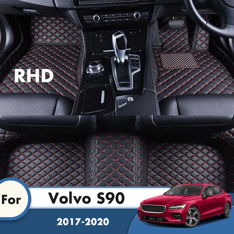 Автомобильные коврики RHD для Volvo S90 2020 2019 2018 2017 подкладки ног из искусственной кожи