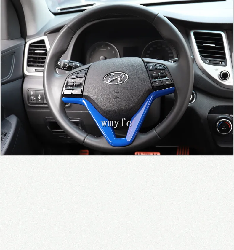 Для hyundai Tucson 3th 19 LHD Автомобильный руль блестки крышка интерьера отделка ABS хром аксессуары