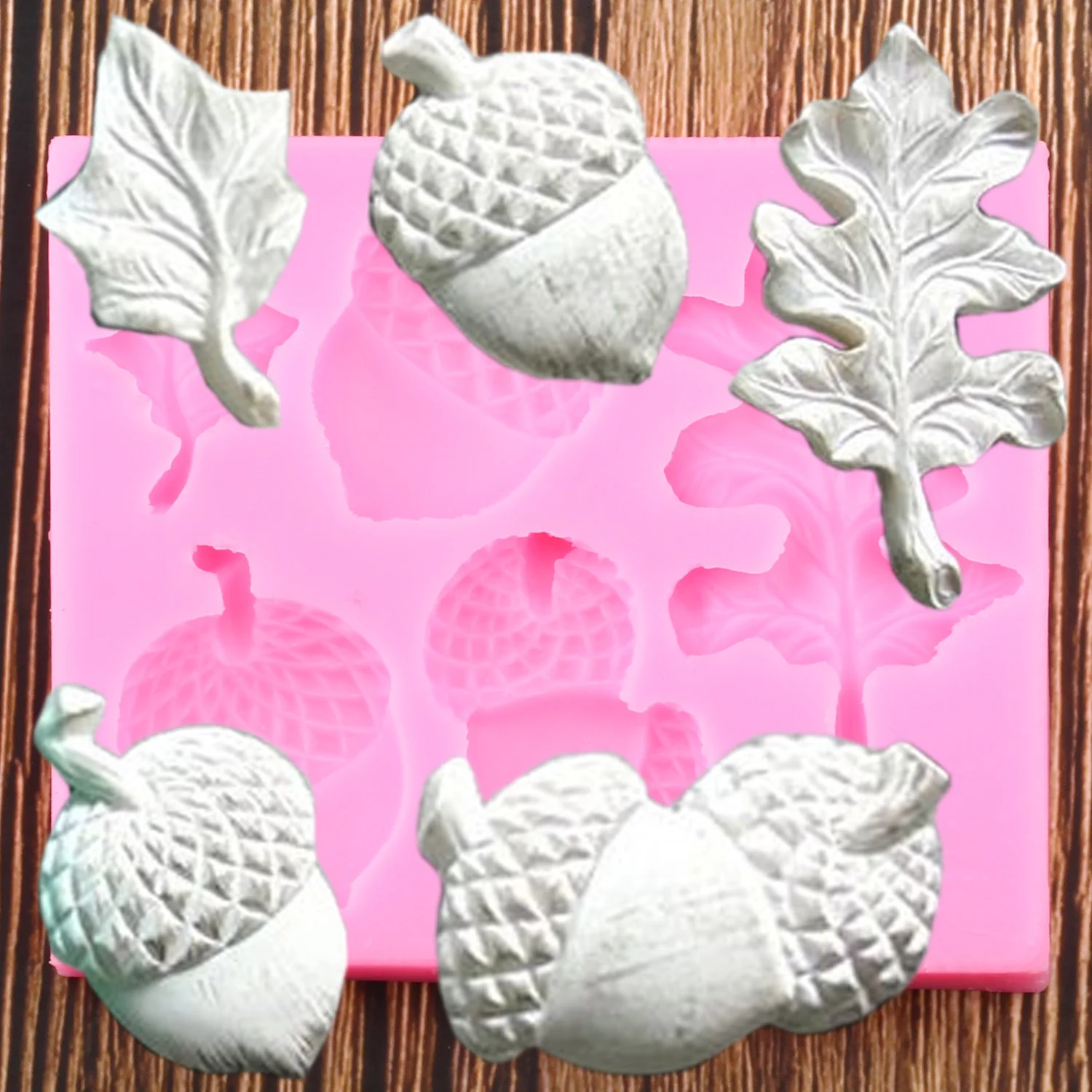 

Christmas Leaves Silicone Mold Acorn Pine Cone Nut Fondant Cake Decorating Tools Cupcake Topper Candy Fimo Clay Chocolate Mould