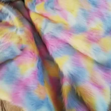 Жаккард плюш Радуга лисий мех ворс 30-45 мм искусственный мех ткань, ткань для кукол