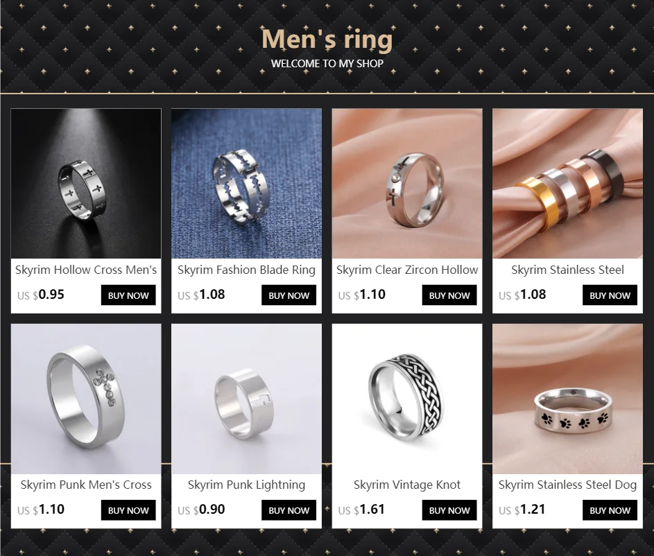 Skyrim Fashion Blade Ring for Men Women Stainless Steel Punk Hipop Tool Finger Ring Couple Jewelry Party Birthday 2021 Wholesale