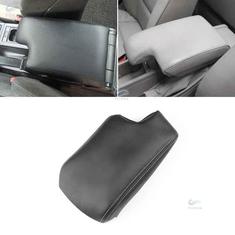 

Black-gray line Center Armrest Leather Cover For BMW 3 Series E46 1998 - 2005 Car Center Console Lid Armrest Box Skin Cover Trim