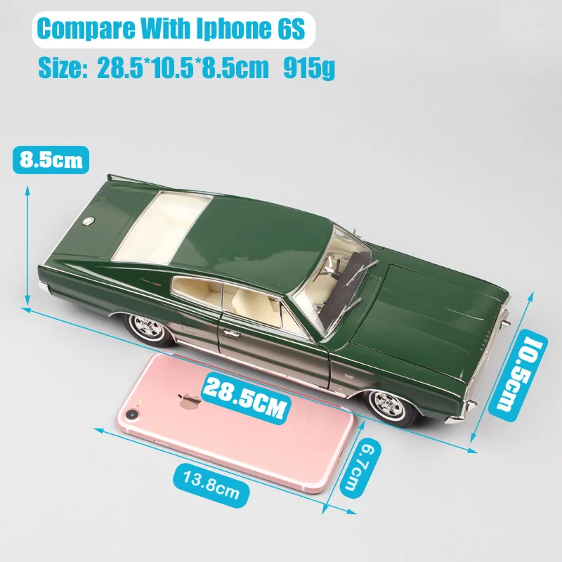 1/18 большие винтажные весы 1966 Chrysler Dodge Зарядное устройство B-body fastback мышечные автомобили Diecasts& Toy транспортные средства металлическая модель автомобиля детей