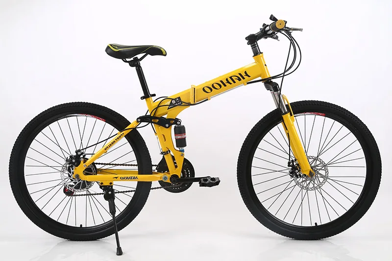 С высоким содержанием углерода Сталь горный велосипед Bicicletas крест велосипедный 20/24/2" переменной Скорость двойной амортизацией для горного велосипеда - Цвет: 27 speed yellow