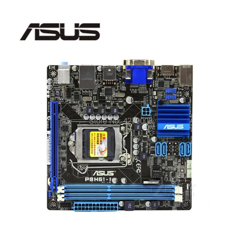 

mini-itx HTPC 17*17 Socket LGA 1155 For ASUS P8H61-I Desktop Motherboard H61 i3 i5 i7 DDR3 16G Used Mainboard