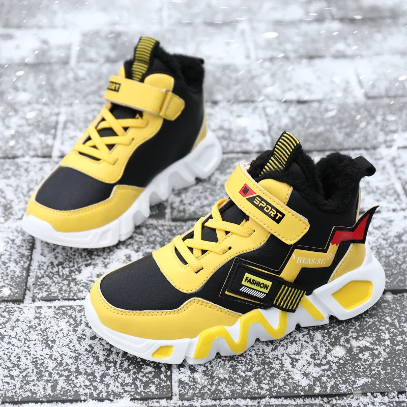 2020 New Fashion Kids Winter Sneakers Warm Plush Sport Shoes For Boys Girls Children Soft Non-slip Outdoor Running 28-39 | Детская