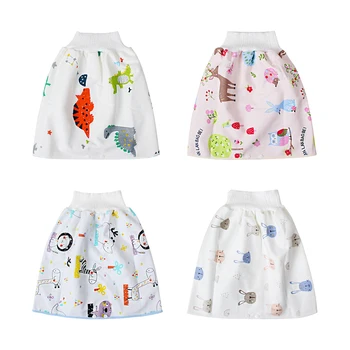 

Cute Cartoon Baby Skirt Diapers TPU Waterproof Reusable Nappies Cloth Infants Children Baby Cotton Breathable Training Pants