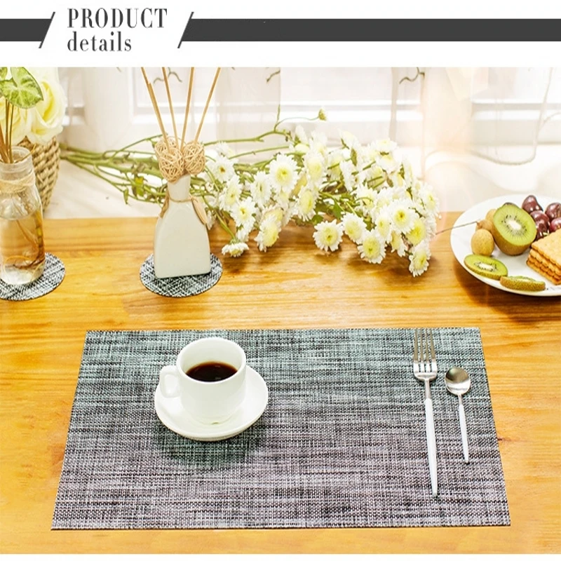 2 pcs Of Nordic Meal Mat Non-slip Coasters Insulation Solid Placemats Linen Non-Slip Home Decoration kitchen Tools