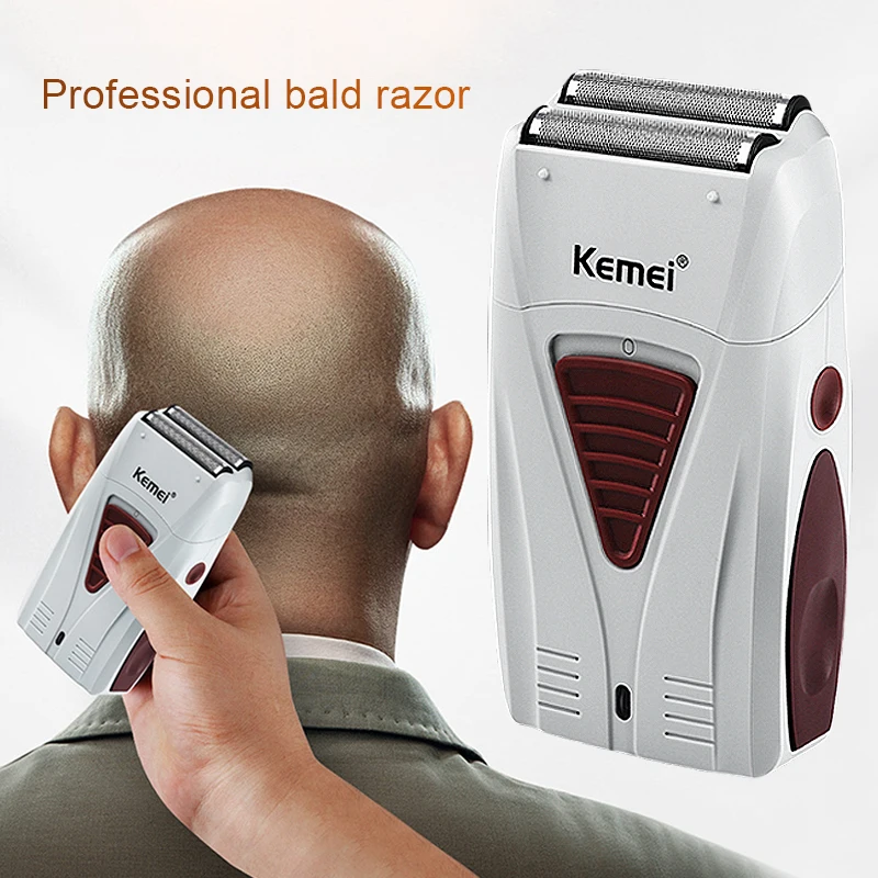

Kemei Bald Headed Hair Clipper Skull Beard Face Trimmers Electric Shaver for Men Dual Blades Hair Finishing Machine KM-3382