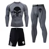 winter Top quality thermal underwear men underwear sets Sweatshirt sweat quick drying Skull compression underwear men clothing 1