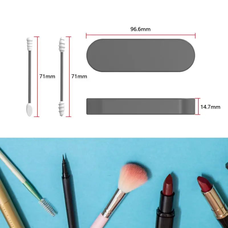 2 Cotons-tiges Réutilisables En Silicone - Lavables, Durables Pour Le Maquillage Ou Les Oreilles
