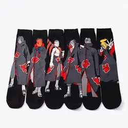 Аниме Наруто косплей носки Пользователи Итачи Акацуки Хошигаки Кисаме Мультфильм личность человека носок моды смешные черные носки