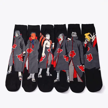 

Anime Naruto cosplay socks Akatsuki Members Itachi Hoshigaki Kisame Cartoon personality Man's sock fashion funny black socks