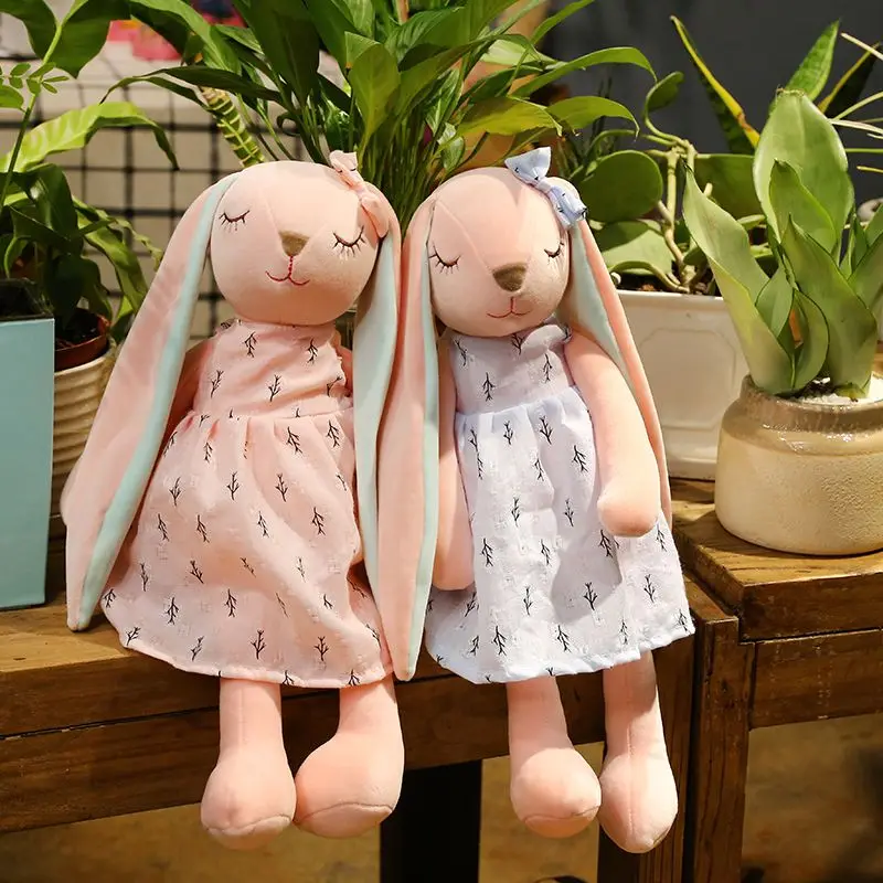 New 45cm Cute Rabbit Plush Toy Stuffed Soft Animal Pendant Doll Baby Accompany Christmas Gift for Kids Kawaii Valentine Present