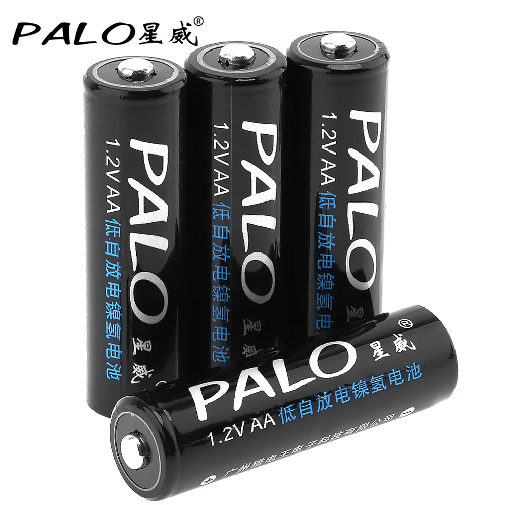 PALO Ni-MH AA Высокая емкость Низкая саморазряженная батарея 1,2 V AA Аккумуляторная батарея для пульта дистанционного управления электробритва радио