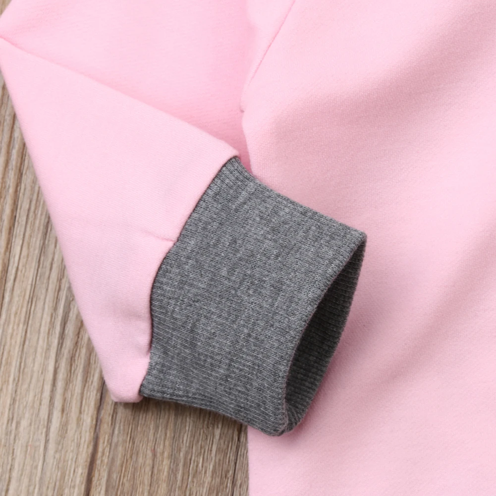 Pudcoco Toddler Kids Baby Girl Solid Color Long Sleeve Rabbit Ears Tops+ Pants Autumn Outfit Set