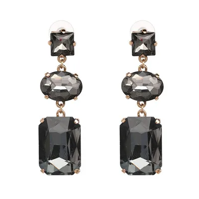 JURAN Hot Brand Bling Mixed Color Crystal Drop Earrings for Women Rhinestone Fashion Jewelry Bridal Party Wedding Earrings Gifts - Окраска металла: 51094-GY