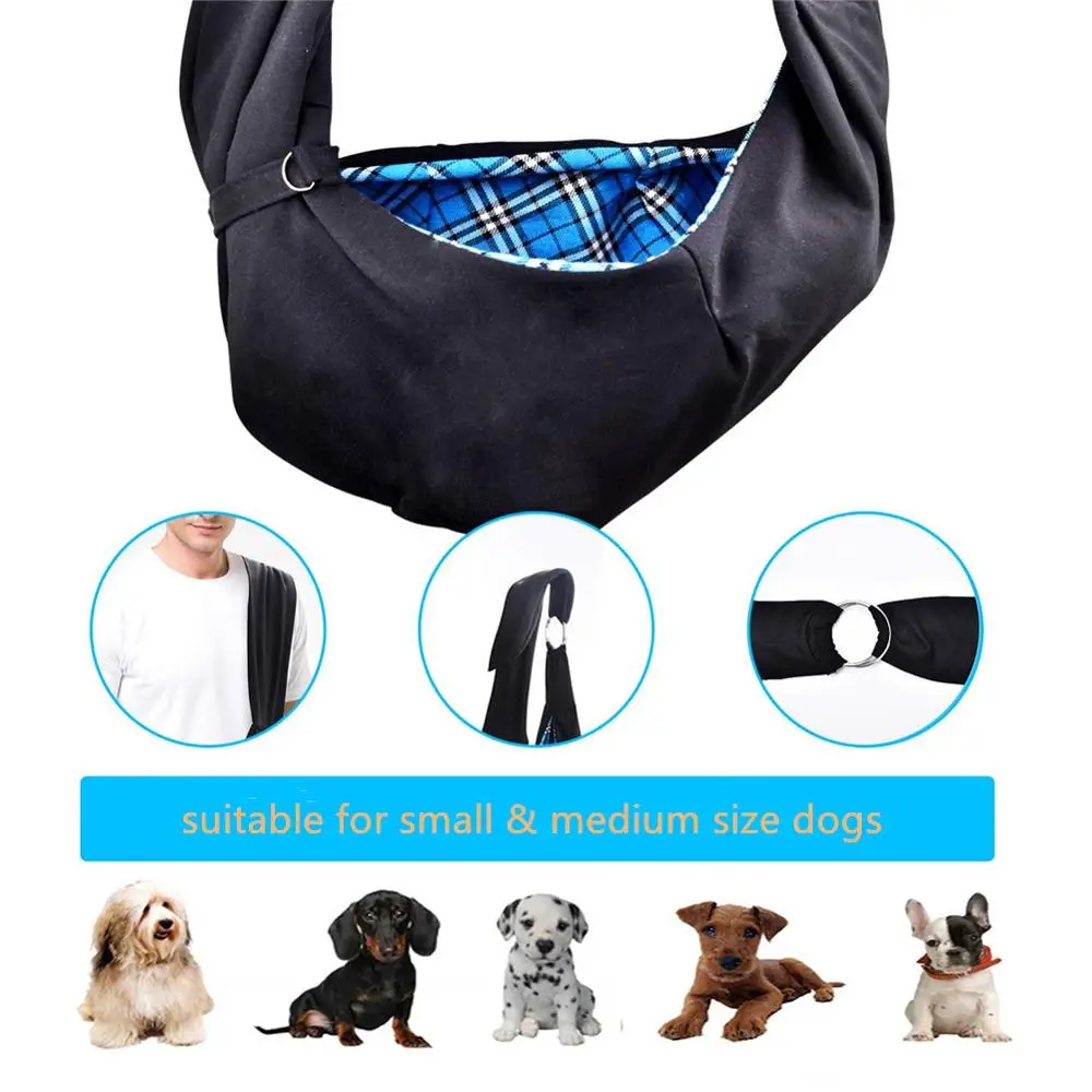 Переноска для домашних животных, сумка для кошек, собак, двусторонняя дорожная сумка без рук для маленьких и средних собак с регулируемым и защитным ремнем