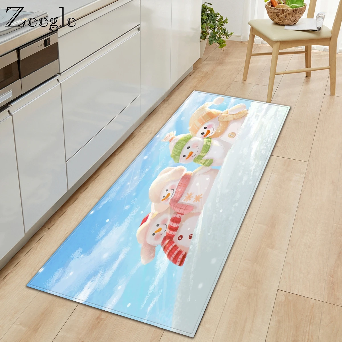 Zeegle Christmas Carpet Modern Hallway Floor Mat Home Decoration Soft Carpet Absorption Rug For Bath Room Dustproof Entrance Mat