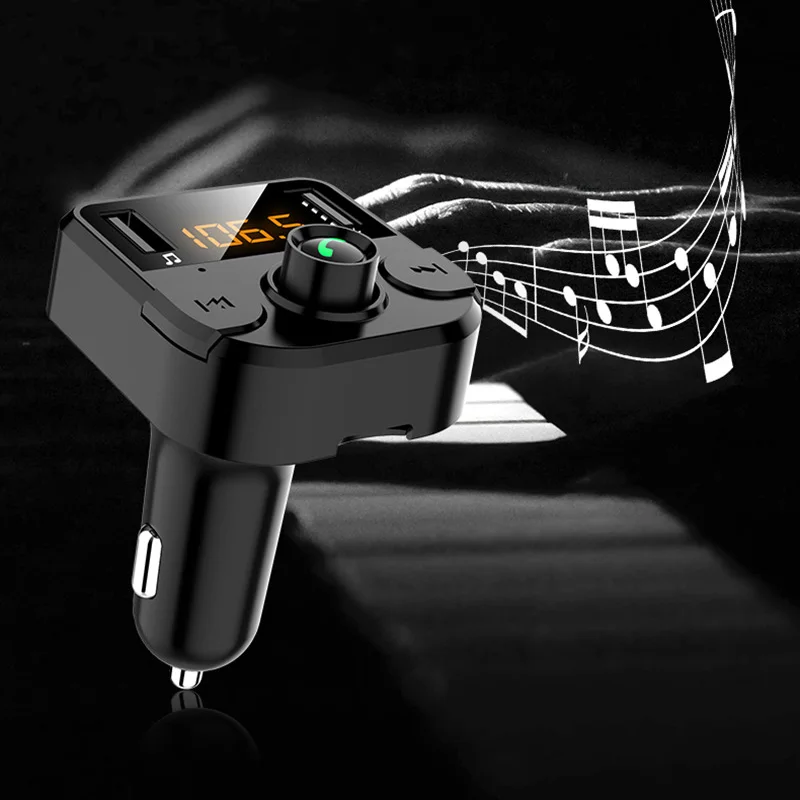 

Wireless FM Transmitter Bluetooth Car Kit MP3 Music Player Bluetooth 5.0 Handsfree Calling Dual USB Car Charger Support TF Card