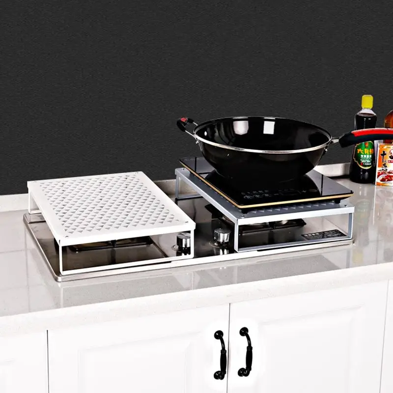 Kitchen Induction Cooker Bracket Kitchen Storage Induction Cooker Storage Microwave Rack Baking Paint Easy Clean Hollowed