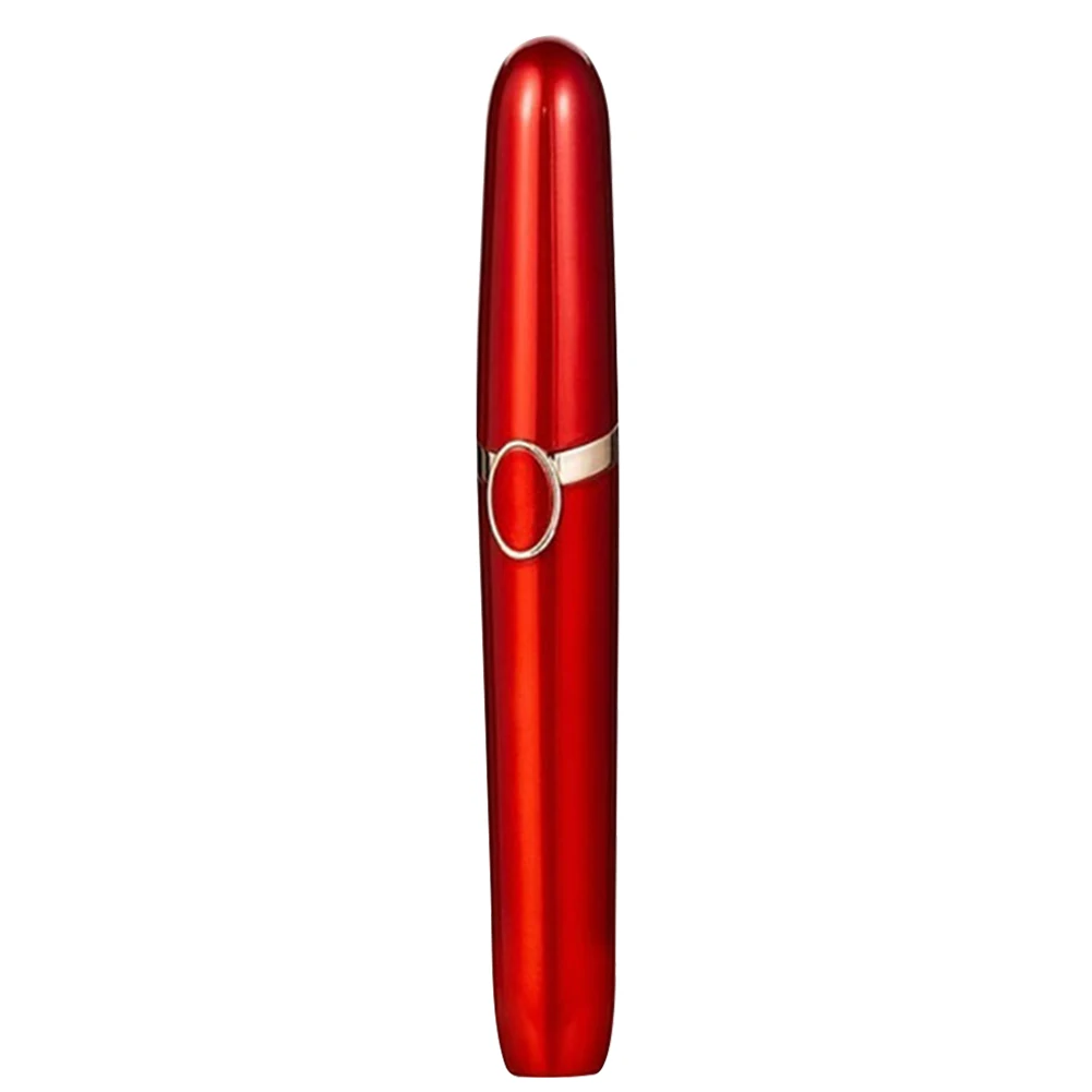 Красный Женская бритва в форме ручки, портативная машинка для удаления волос на лице, электрический триммер для бровей, мини безболезненная многофункциональная Машинка на батарейках - Цвет: Красный