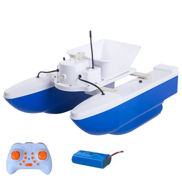 Boat with 1 battery 180 мин 500 м Пульт дистанционного управления 1,5 кг загрузка Авто Лодка для доставки прикорма и оснастки дизайн с двойным корпусом высокоскоростная и низкая скорость RC лодка - Цвет: Boat with 1 battery
