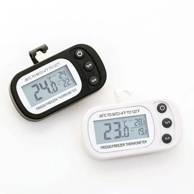 Mini Digital LCD Thermometer Sensor Gauge Refrigerator Tank Kitchen Electronic Temperature Meter with Magnet Hook