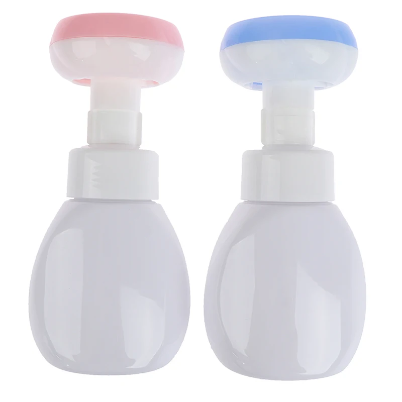 300ML Liquid Soap Dispenser Flower Shape Foam Empty Bottle Clear Plastic Bottle Foam Shower Gel Pump Bottle Bathroom Bottle