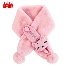 Принт с животными, лисичка, пушистые розовые шарфы, модная детская накидка для девочек и мальчиков, плюшевая шаль, шерстяной утепленный непродуваемый шарф, abrigo mujer# ZC