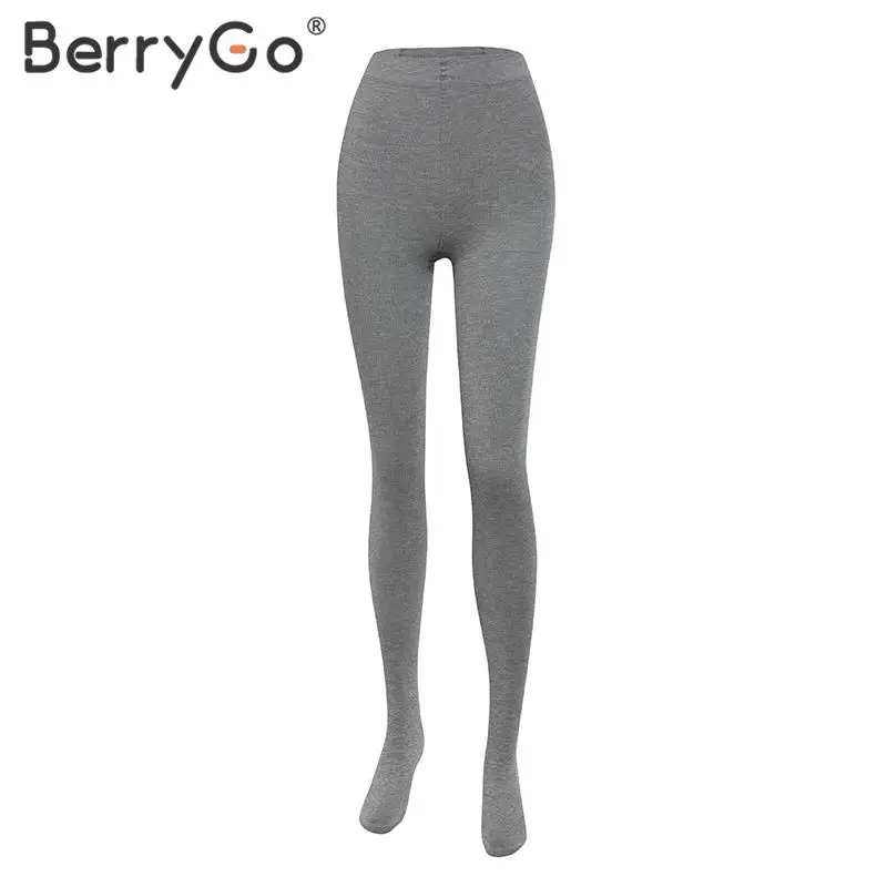 BerryGo, зимние тонкие теплые леггинсы, женские повседневные вязанные облегающие леггинсы, женский свитер, леггинсы, повседневные женские осенние колготки