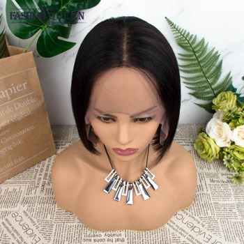 

Brazilian Straight Hair 13×5 Lace Front Human Hair Wigs Non-remy Bob Lace Front Wigs For Women Natural Color Fashion Queen