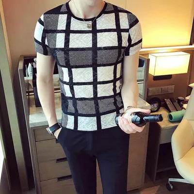 

Tide brand T-shirt trend Korean version of self-cultivation hollow thin casual compassionate men