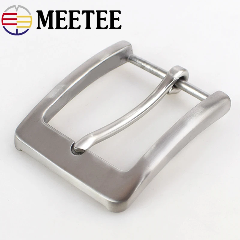 

Meetee 40mm Wide Solid Stainless Steel Belt Buckle Brushed Pin Buckle Metal Cowboy Belt Head Mens Jeans Accessory for 38mm Belt