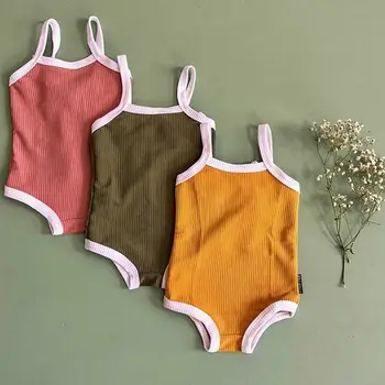 

0-24M Baby Girl Boy Swimming Clothing Infant Kids Baby Girl Boy Casual Solid Color Sling Swimsuit Summer Bathing Suit 3 colors