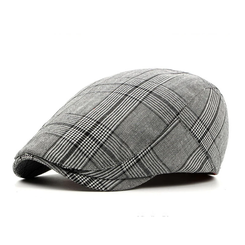 Gray beret FS, модный Мужской Хлопковый берет, шапочка в джентльменском стиле, газетный берет, шапка, сохраняющая тепло, зимний мягкий однотонный плоский берет, шапки - Цвет: Gray beret
