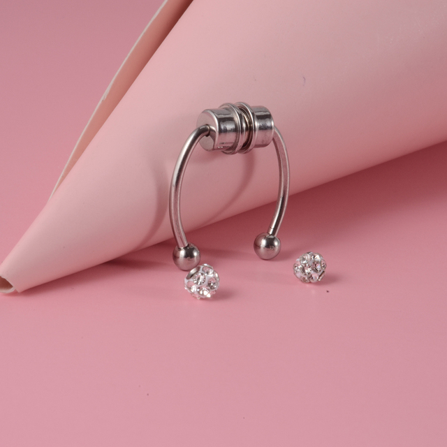 Piercing Nose Ring Non Pierced Magnet Septum Hoop Horseshoe Magnetic Nose Ring Ear Clip Piercing Jewelry