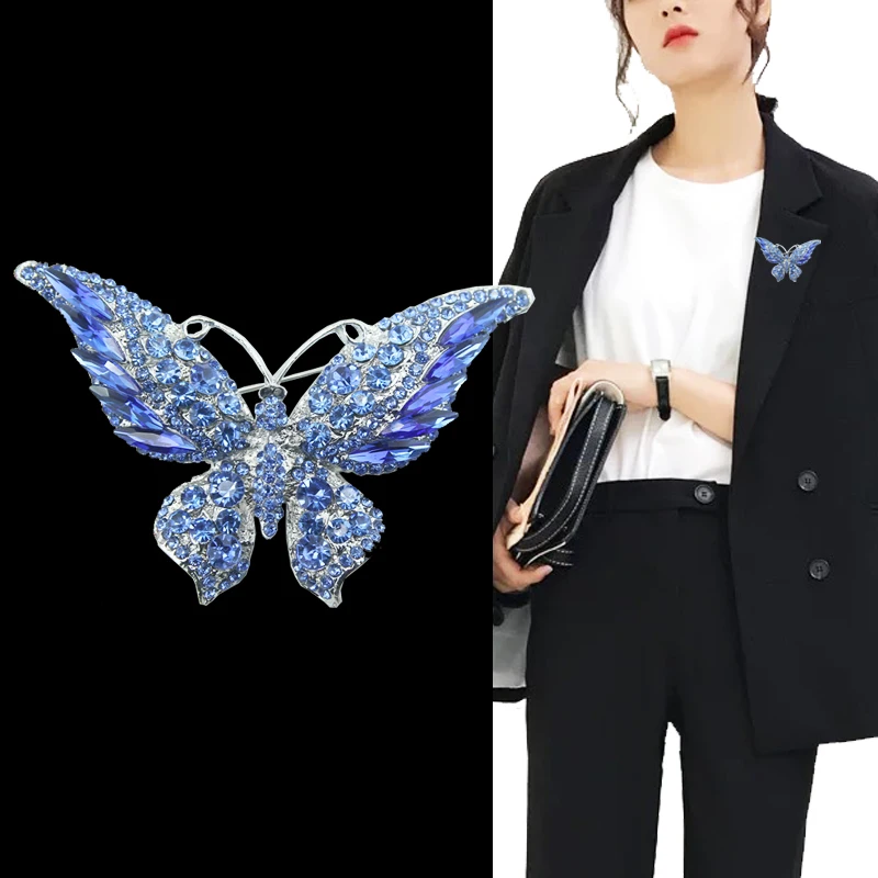 New retro six-color optional large butterfly brooch fashion personality animal insect lady cardigan coat accessories | Украшения и