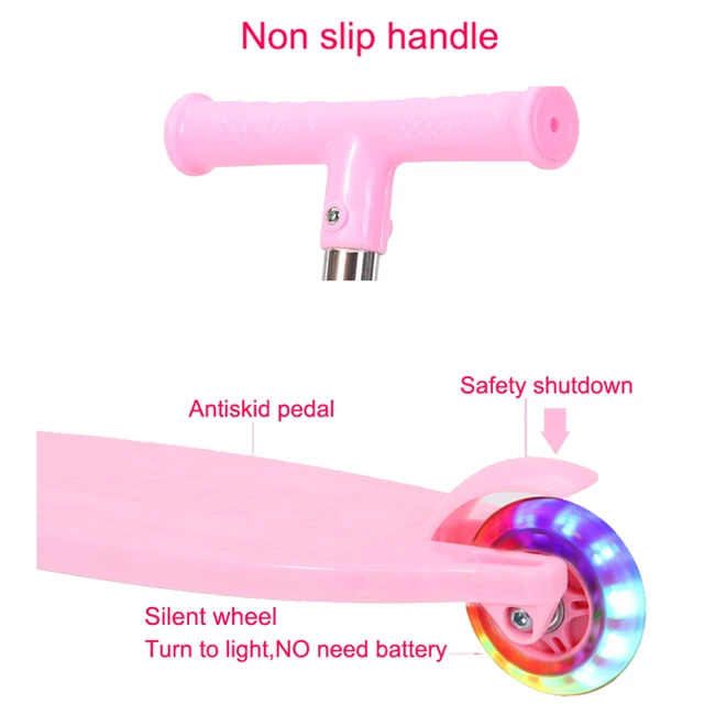 Kids Scooter Silent wheel Light up toys Wear resistant wheel Children's car toy 3 heights Portable Kids gift Sport toy Bicycle 5