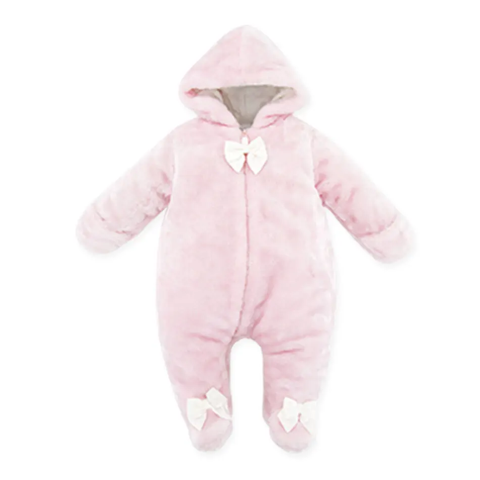 

Honeyzone Baby Romper Fake Fur Princess Pink Winter Soft Cotton-Padded Infant Baby Snowsuit Christmas Newborn Plush Jumpsuit