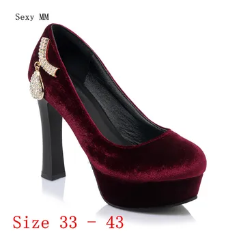 

Women High Heel Shoes Platform Pumps Woman Thin High Heels Party Wedding Shoes Ladies Kitten Heels Plus Size 33 - 40 41 42 43