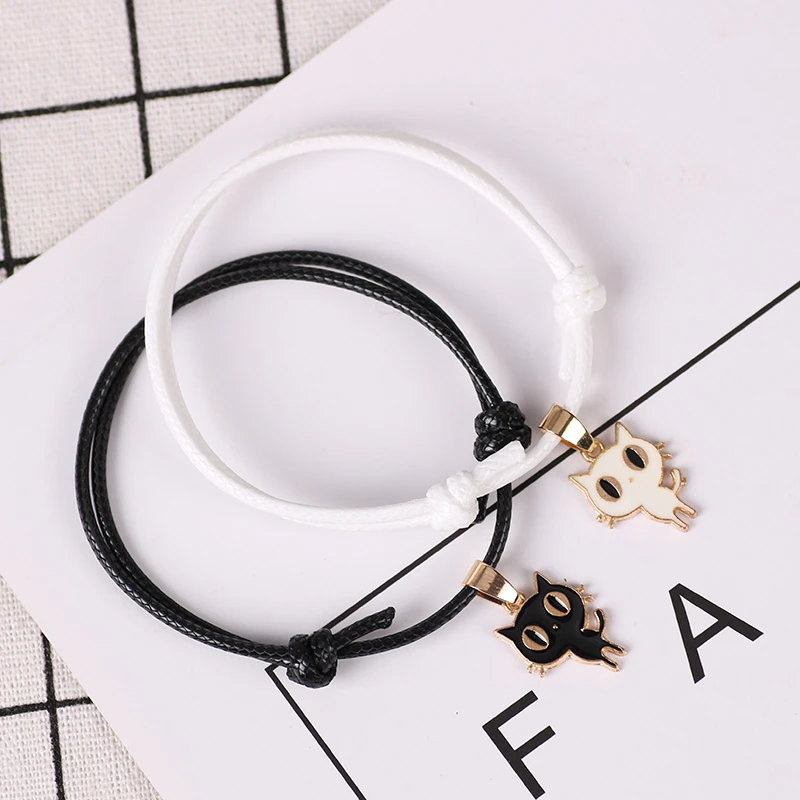 Bracelet Jewelry Fashion Couple 2 Pieces/Set Bracelets Animal Cat Alloy Pendant