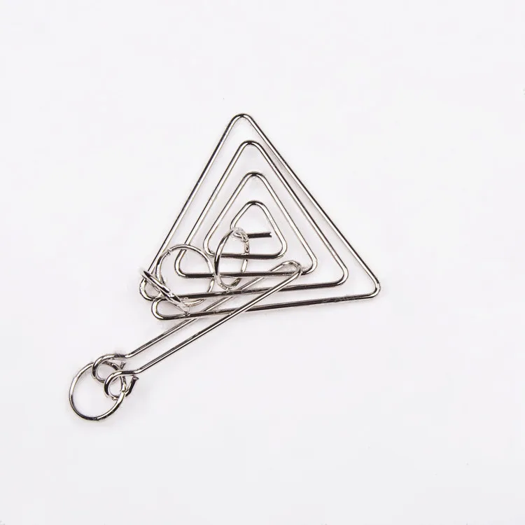 

Challenging Metal Wire Puzzle Brain Teaser Game Fine Triangle Ring for Adults Kids Classical Educational Toys Metal Ring Toys