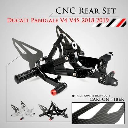 Мотоцикл с ЧПУ Регулируемые подножки Rearset задние наборы для Ducati Panigale V4 V4S