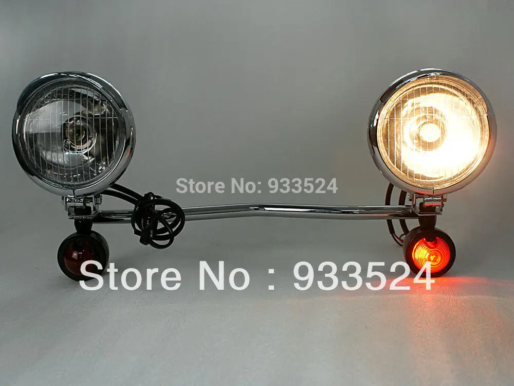 Вождение Янтарный указатель поворота прожектор бар для Harley Honda Shadow VTX VLX Deluxe Rebel Aero Sabre Electra Glide Softail Road King