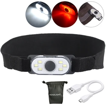 

LED Built-in Battery Clip Cap Light USB Rechargeable Waterproof Mini Running Headlight Portable Light Head Flashlight