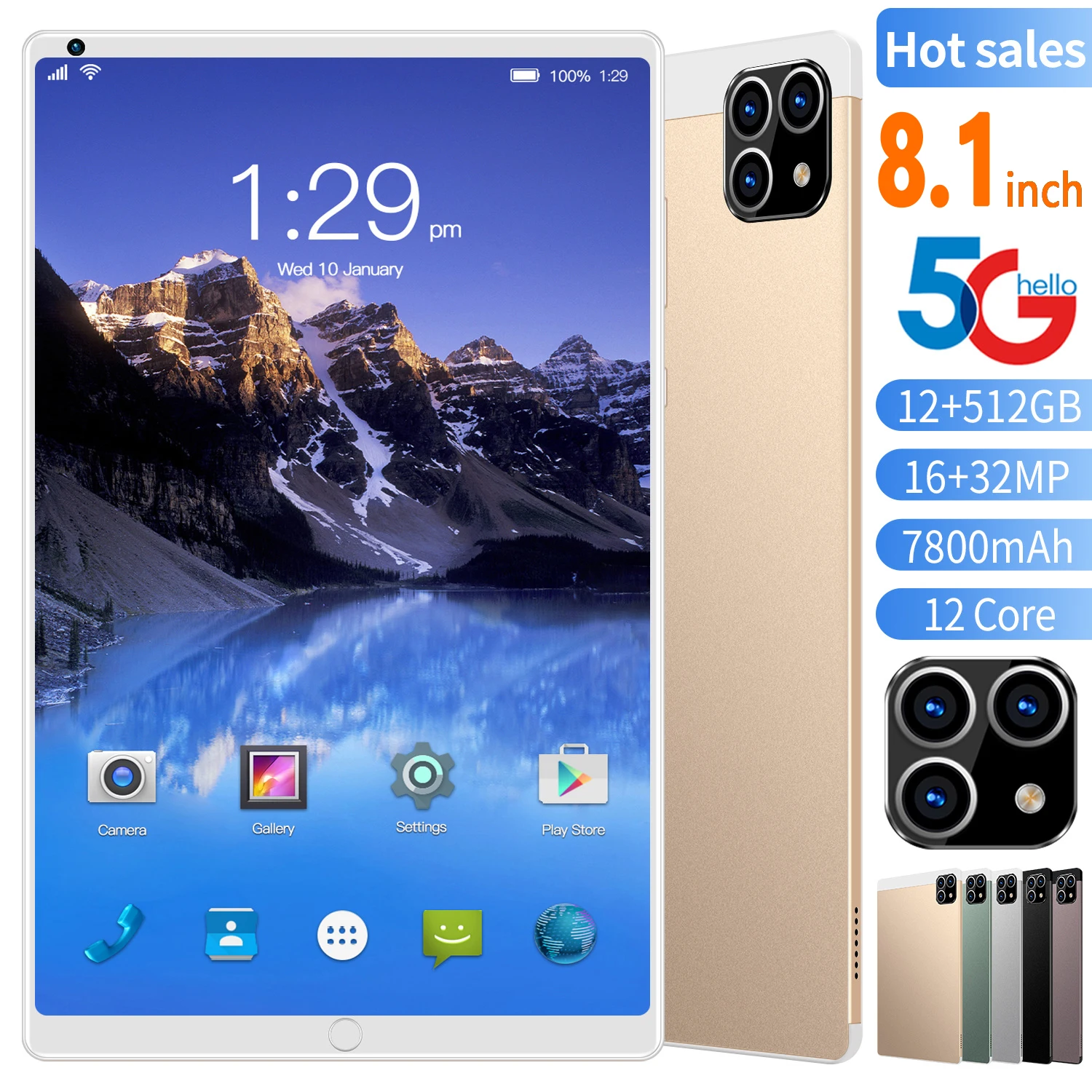 Лидер продаж PG11 планшетный ПК 12 Гб ОЗУ 512 ПЗУ 16 Мп + 32 МП GPS Мини 8 1 дюймов Android 10 0