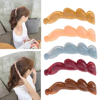 

Korea Fashion Hair Accessories Basis Joker Acrylic Large Banana Hair Clips Grips Girls Ponytail Holder Multicolor Hair Claws
