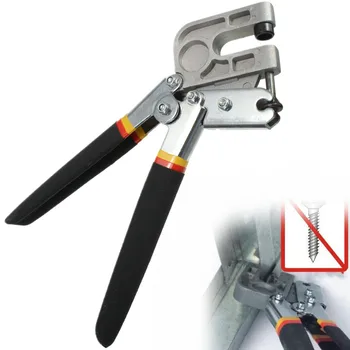 

10inch TPR Handle Stud Crimper 1-1/2" Deep Plaster Board Drywall Tool For Fastening Metal Studs Non-slip Handle Hand Tools